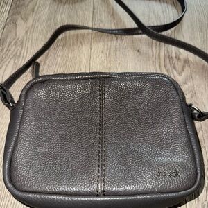The Sak Taupe Leather Small Crossbody Bag Purse